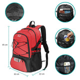 Rucsac De Baschet Multifunctional, Pentru Calatorie, Sport, Scoala, Cu Compartiment Pentru Pantofi Si Minge, 32 Litri, -Negru