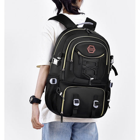 Rucsac Multifunctional pentru Calatorie, Vivimall, pentru Alpinism, Voiaj, Drumetii, din Panza Oxford, 34x16x52 cm, Negru - vivimall.ro