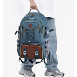 Rucsac Multifunctional pentru Calatorie, Vivimall, pentru Alpinism, Voiaj, Drumetii, din Panza Oxford, 34x16x52 cm, Albastru Marin - vivimall.ro