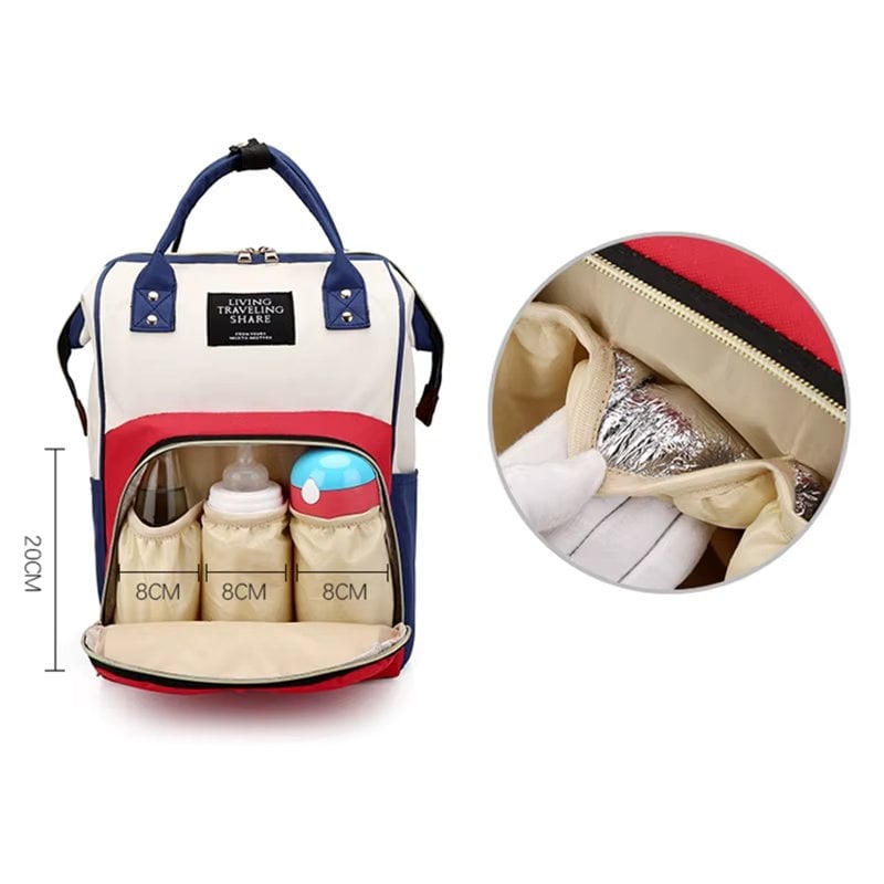 Rucsac Pentru Mamici Alb Rosu | MommyBag 1