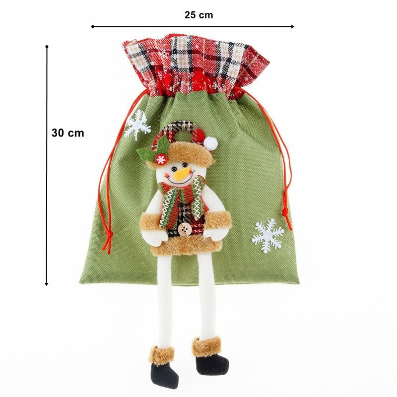 Sac cadouri Flippy, tematica Om de Zapada, Material Textil, 30x25 cm, cu Siret, Verde