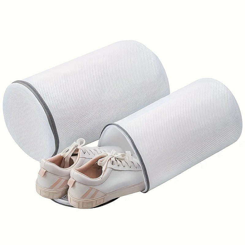 Sac Cilindric pentru Spalare Incaltaminte, Flippy, Dimensiuni Mari, pentru Masina de Spalat, 35x21x5 cm, Alb