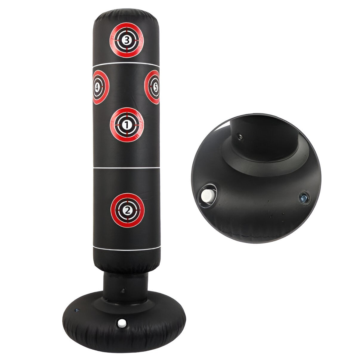 Sac de Box Gonflabil, Vivimall, pentru Copii si Adulti, Umplere cu Aer, Apa sau Nisip, 160 cm, Negru - vivimall.ro