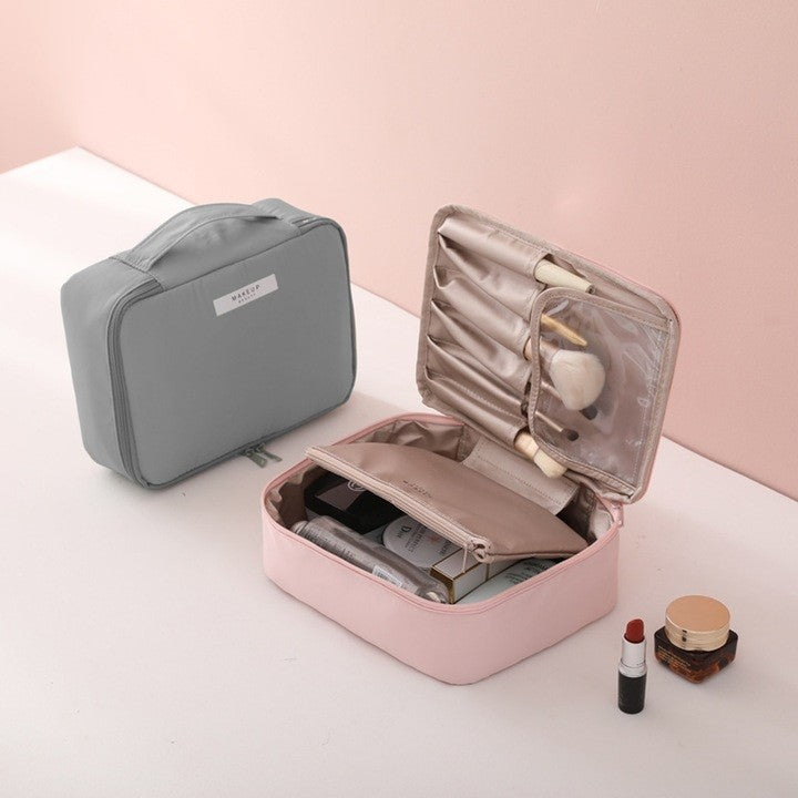 Geanta De Calatorie, Pentru Cosmetice Si Articole De Toaleta, Material Impermeabil, 2 In 1, Portfard Interior Detasabil