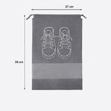 Sac depozitare incaltaminte, pentru voiaj sau depozitare, rezistent la praf, compatibil cu masina de spalat, 27 x 36 cm, gri deschis - vivimall.ro