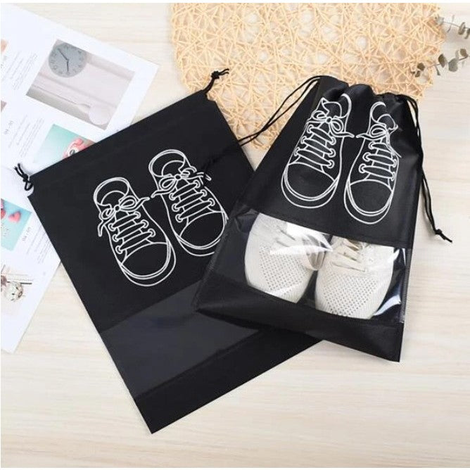 Sac Depozitare Incaltaminte, Pentru Voiaj Sau Depozitare, Rezistent La Praf, Compatibil Cu Masina De Spalat, 27 X 36 Cm, Negru - vivimall.ro