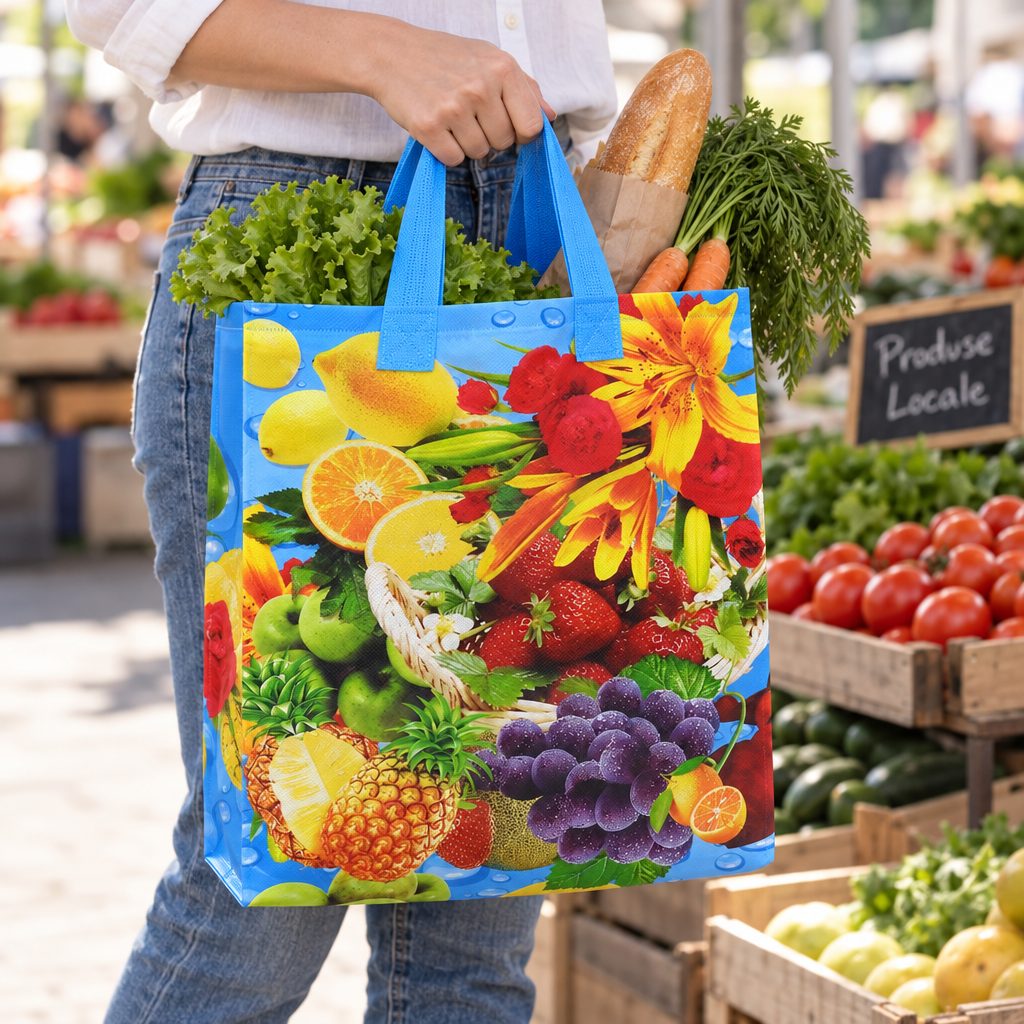 Sacosa Piata 30x34x12cm Textil Netesut Wei A-16358
