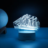 Lampa LED decorativa, Vivimall, 3D, Vapor, cu telecomanda, doua moduri de alimentare USB si baterii, 20 cm inaltime, din material acril si lumina multicolora, alb - vivimall.ro