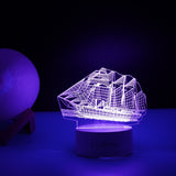 Lampa Led Decorativa, 3D, Vapor, Cu Telecomanda, Doua Moduri De Alimentare Usb Si Baterii, 20 Cm Inaltime, Din Material Acril Si Lumina A, Alb - vivimall.ro