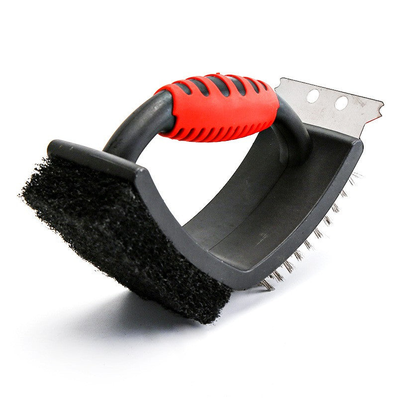 Perie de sârmă inox cu burete si racleta | CleanGrill - vivimall.ro