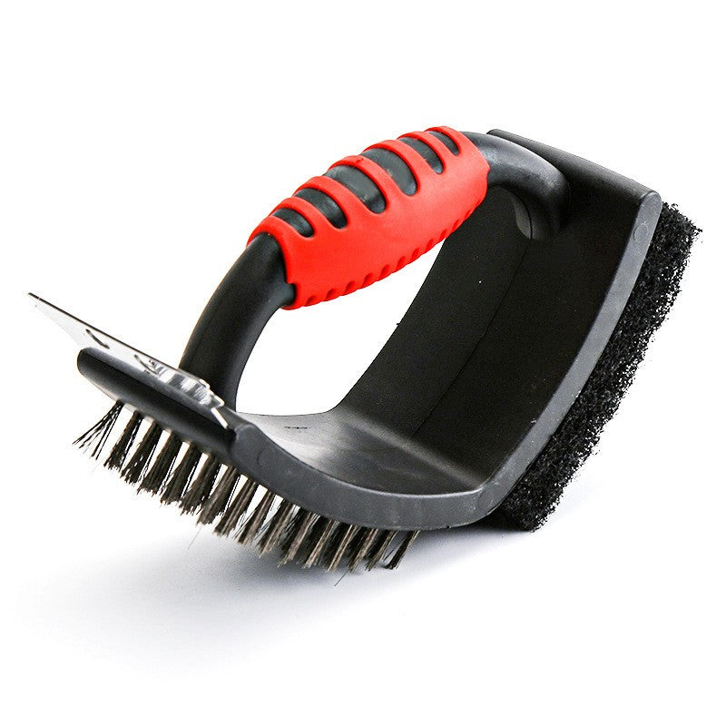 Perie de sârmă inox cu burete si racleta | CleanGrill - vivimall.ro
