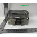 Savoniera cu Suport 2 in 1, Vivimall, Pentru Perete sau Blat, PET, Scurgere Optima, GriTransparent - vivimall.ro