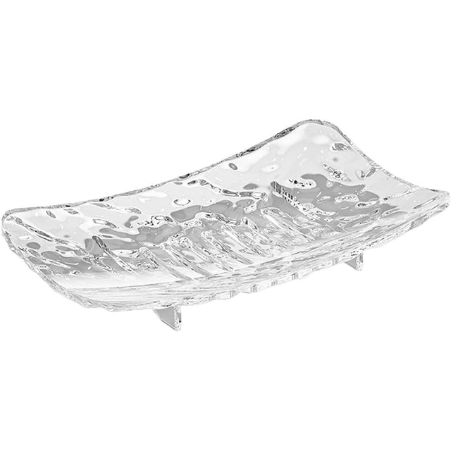 Savoniera din Plastic Vivimall, 15 x 9 cm, cu Scurgere Apa, Design Modern, Transparent - vivimall.ro