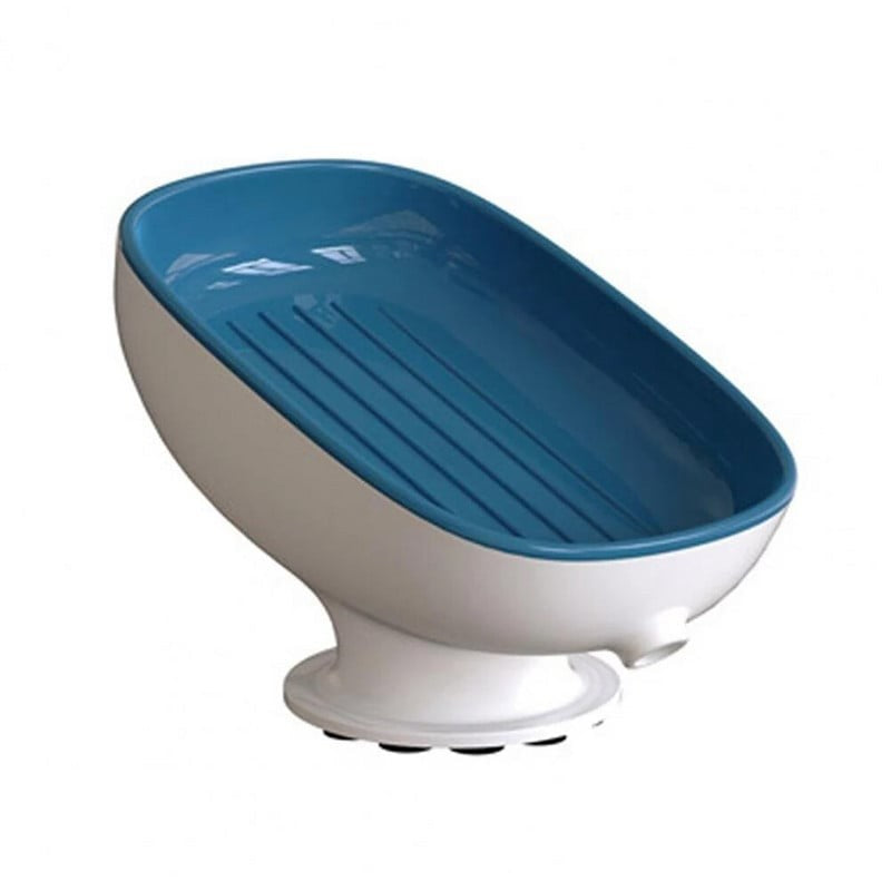 Savoniera din Plastic, Vivimall, cu Ventuza, Design Modern, Albastru