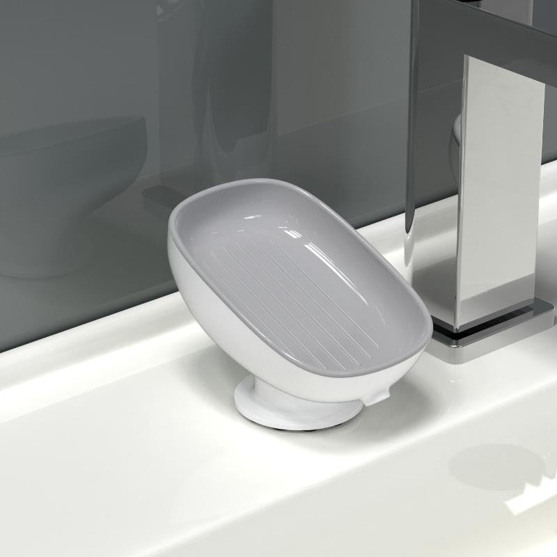 Savoniera Din Plastic, Cu Ventuza, Design Modern - vivimall.ro