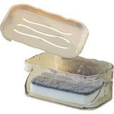 Savoniera Dubla, Flippy, 2 Straturi, Instalare fara Perforare, Agatatoare Burete, 13.5 x 8.5 x 6 cm, Bej