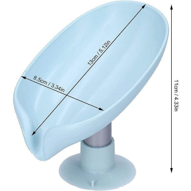 Savoniera Cu Scurgere, Pentru Sapun, Cu Ventuza, Material Abs, 13 X 8.5 X 10.5 Cm, Albastru - vivimall.ro