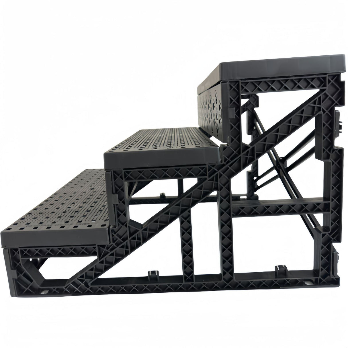 Scara pentru Animale de Companie, Flippy, Universal, Detasabil, 3 Trepte, 45x35x30 cm, Gri