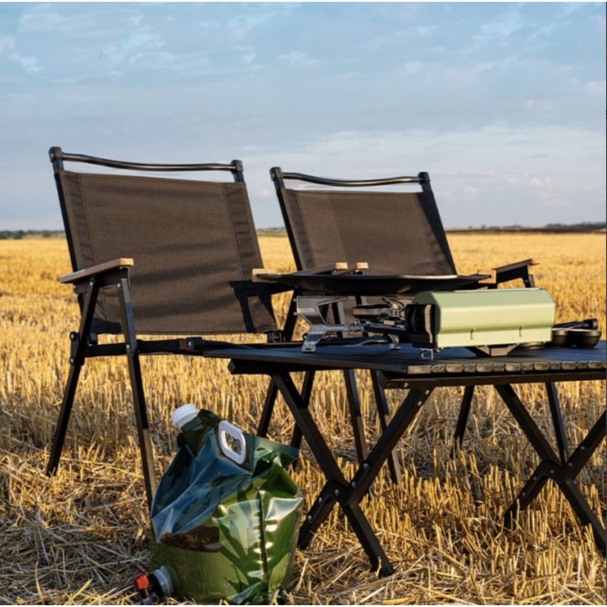Scaun Camping, Aluminiu, Pliabila, 52 X 53 X 80 Cm, Negru - vivimall.ro