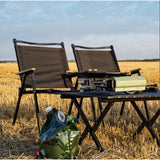 Scaun Camping, Aluminiu, Pliabila, 52 X 53 X 80 Cm, Negru - vivimall.ro