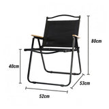 Scaun Camping, Aluminiu, Pliabila, 52 X 53 X 80 Cm, Negru - vivimall.ro