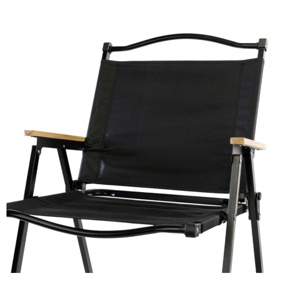 Scaun Camping, Aluminiu, Pliabila, 52 X 53 X 80 Cm, Negru - vivimall.ro