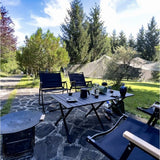 Scaun Camping, Aluminiu, Pliabila, 52 X 53 X 80 Cm, Negru - vivimall.ro