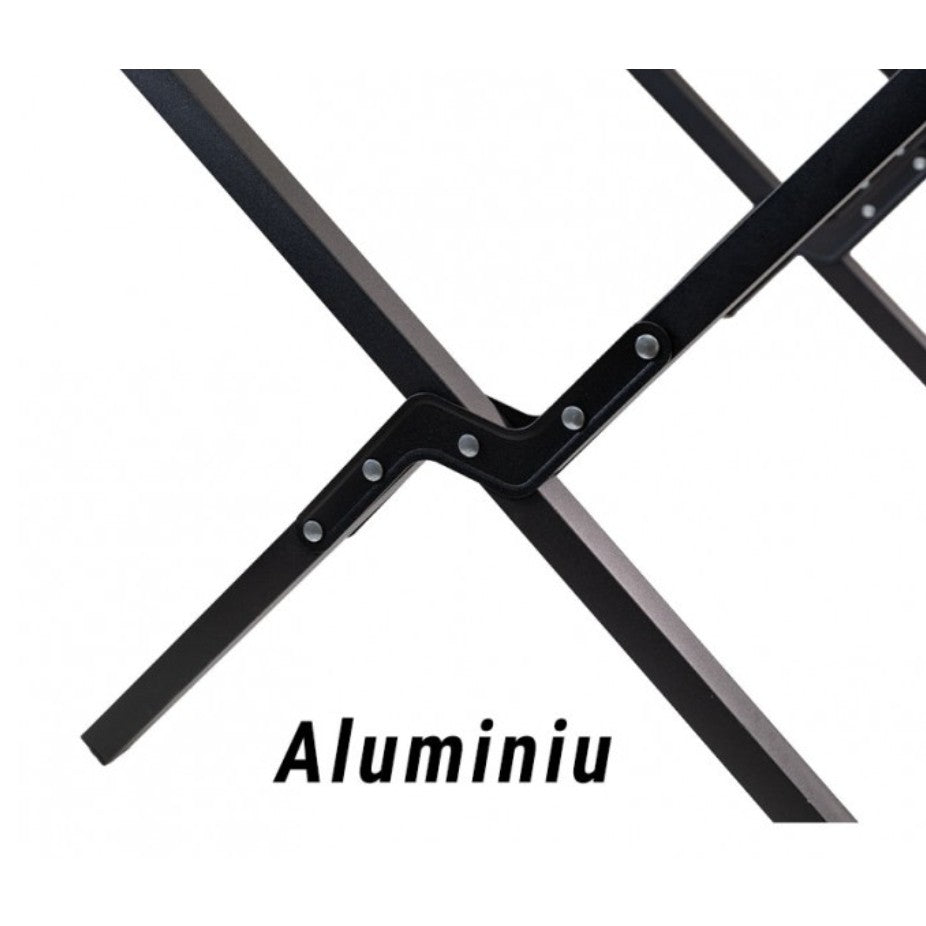 Scaun Camping, Aluminiu, Pliabila, 52 X 53 X 80 Cm, Negru - vivimall.ro