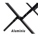 Scaun Camping, Aluminiu, Pliabila, 52 X 53 X 80 Cm, Negru - vivimall.ro