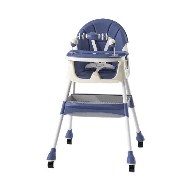 Scaun De Masa 2In1, Pentru Copii De La 6 Luni - 5 Ani, Inaltime Reglabila, Centura In 5 Puncte, Tava De Masa, Roti Cu Frana, Cos Depozitare, Jucarie Inclusa