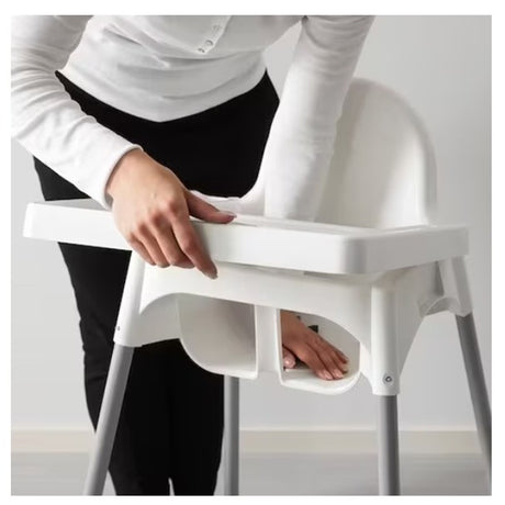 Scaun de Masa, Flippy, pentru Bebelusi si Copii 6-36 Luni, din Plastic/Metal, Centura in 2 Puncte, Tava Detasabila, 63 x 57 x 85 cm, Alb