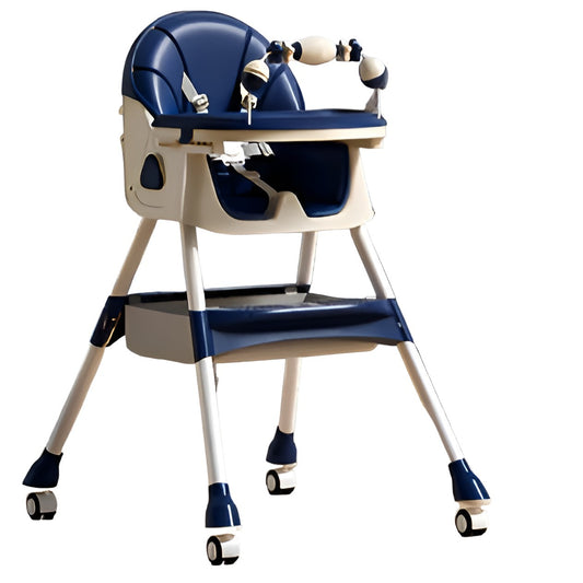 Scaun De Masa Pe Roti Pentru Copii, 2 Tavite Si Husa Detasabile, Multifuncțional, Stabil, Centura De Siguranta, Spatar Reglabil Moale, Balansoar, Cos De Depozitare, De La 6 Luni