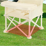 Scaun de Masa pentru Bebelusi si Copii, Flippy, Tavita si Husa Detasabile, Multifuncțional, Stabil, Centura de Siguranta, Cos de Depozitare, Bej, cu Umbrela Roz, de la 6 Luni - vivimall.ro