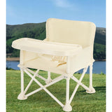 Scaun de Masa pentru Bebelusi si Copii, Flippy, Tavita si Husa Detasabile, Multifuncțional, Stabil, Centura de Siguranta, Cos de Depozitare, Bej, cu Umbrela Roz, de la 6 Luni - vivimall.ro