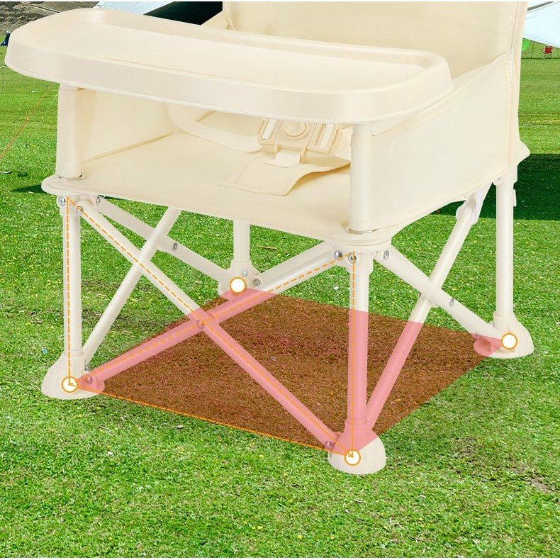 Scaun de Masa pentru Bebelusi si Copii, Flippy, Tavita si Husa Detasabile, Multifuncțional, Stabil, Centura de Siguranta, Cos de Depozitare, Bej, cu Umbrela Verde, de la 6 Luni - vivimall.ro