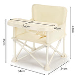 Scaun de Masa pentru Bebelusi si Copii, Flippy, Tavita si Husa Detasabile, Multifuncțional, Stabil, Centura de Siguranta, Cos de Depozitare, Bej, cu Umbrela Verde, de la 6 Luni - vivimall.ro