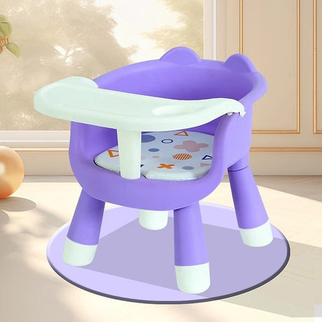 Scaun de Masa pentru Copii, Flippy, 2 in 1, Tavita Detasabila, Spatar Ergonomic, +6 Luni, Inaltime 36 cm, Mov