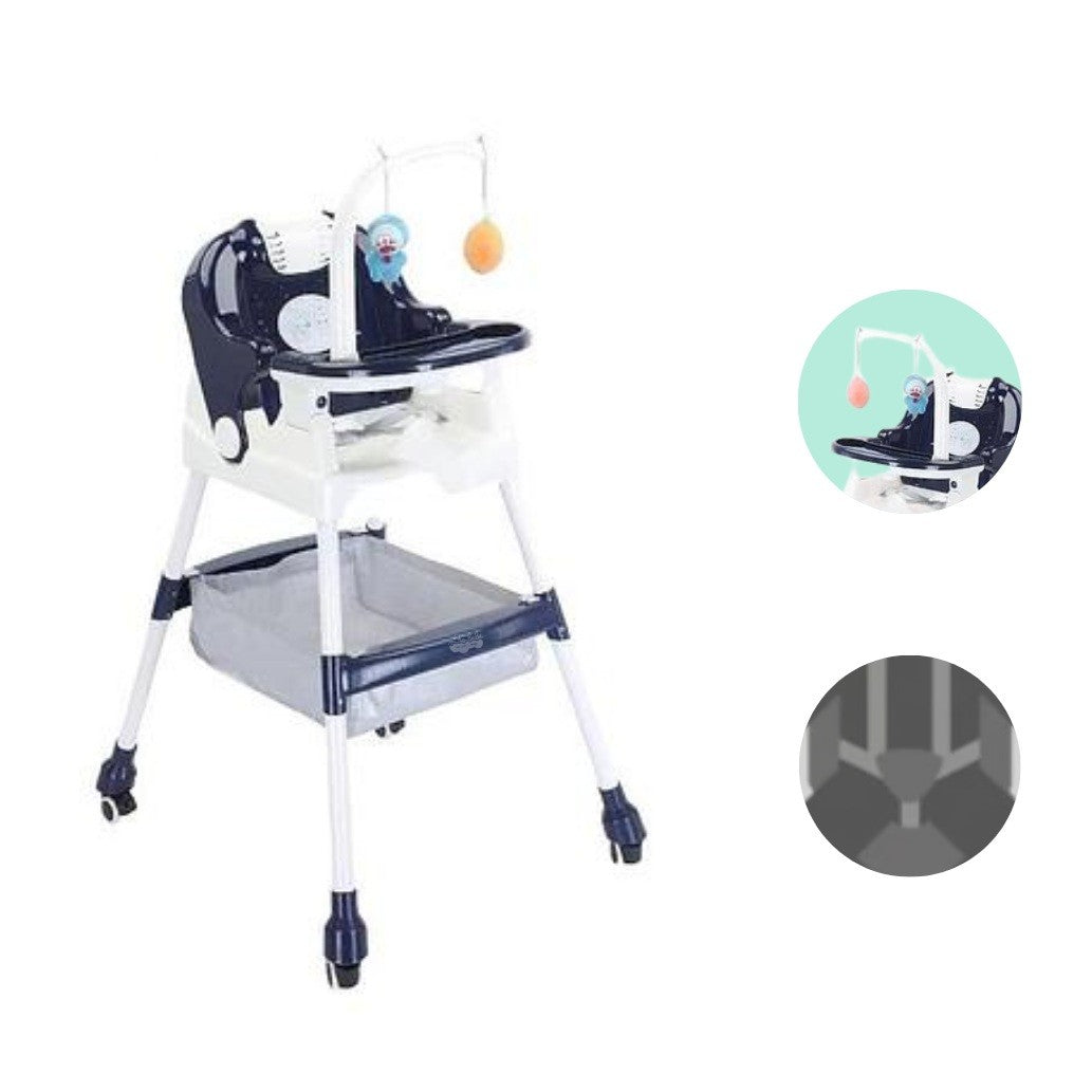 Scaun De Masa Pentru Copii, Multifunctional, Pliabil, Cu Roti, Cos De Depozitare, Din Plastic, Centura De Siguranta, Suport De Agatat Jucarii