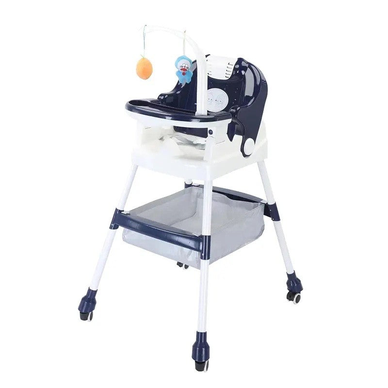 Scaun De Masa Pentru Copii, Multifunctional, Pliabil, Cu Roti, Cos De Depozitare, Din Plastic, Centura De Siguranta, Suport De Agatat Jucarii