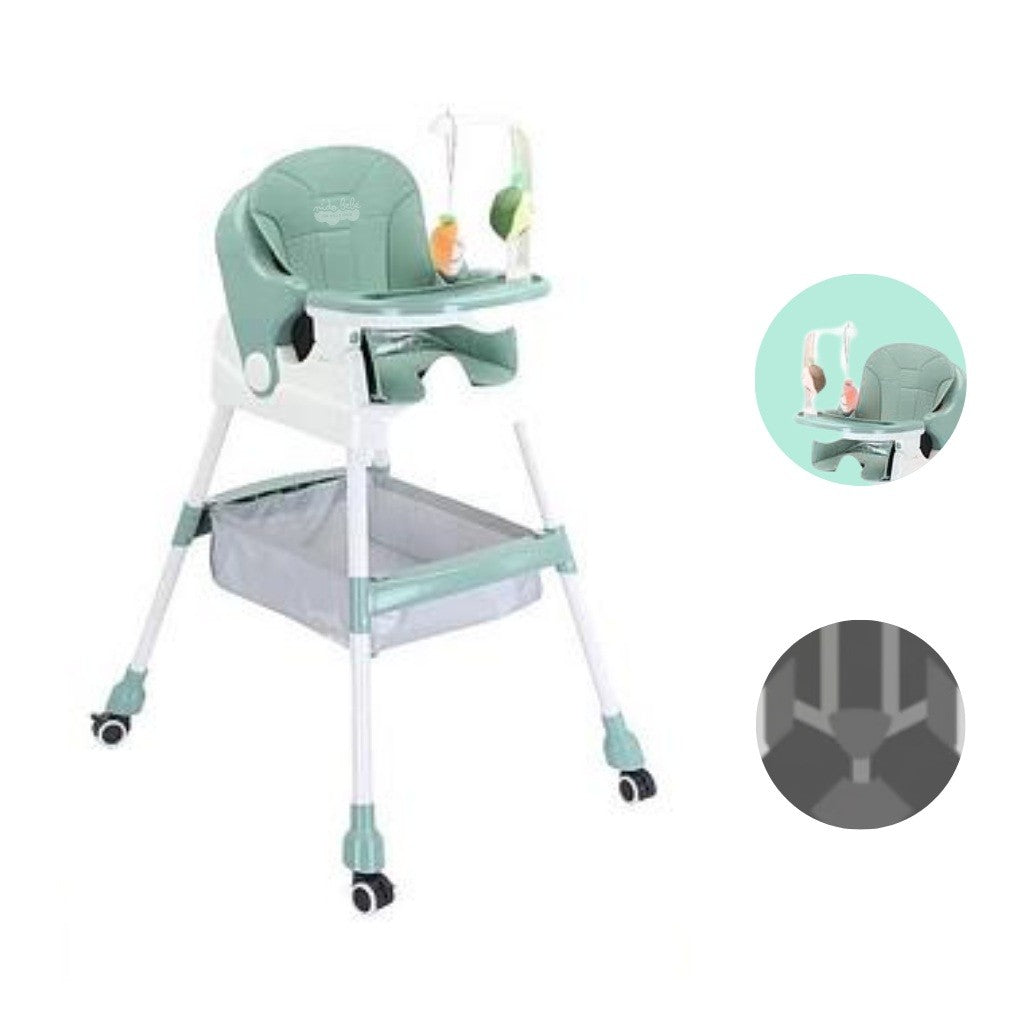 Scaun De Masa Pentru Copii, Multifunctional, Pliabil, Cu Roti, Cos De Depozitare, Din Plastic, Centura De Siguranta, Suport De Agatat Jucarii
