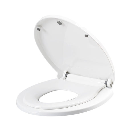 Capac De Toaleta Cu Reductie 2 In 1, Pentru Copii Si Adulti, Coborare Lenta Si Silentioasa, Instalare Usoara, Din Pp5, In Forma De U Patrat, Alb - vivimall.ro
