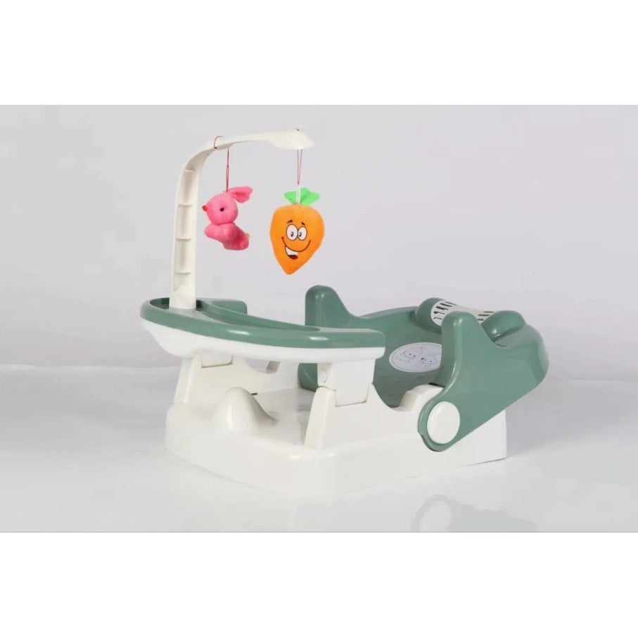 Scaun pentru Copii 2 in 1, Vivimall, pentru Servit Masa si pentru Baie, Multifunctional, Pliabil, Portabil, din Plastic, Spatar Reglabil, 58 x 39 cm, Verde Deschis - vivimall.ro