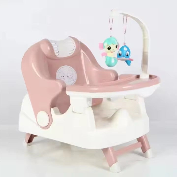 Scaun Pentru Copii 2 In 1, Pentru Servit Masa Si Pentru Baie, Multifunctional, Pliabil, Portabil, Din Plastic, Spatar Reglabil