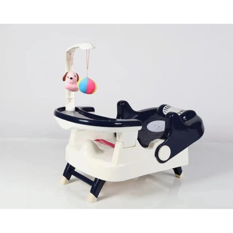 Scaun pentru Copii 2 in 1, Flippy, pentru Servit Masa si pentru Baie, Multifunctional, Pliabil, Portabil, din Plastic, Spatar Reglabil, 58 x 39 cm, Albastru