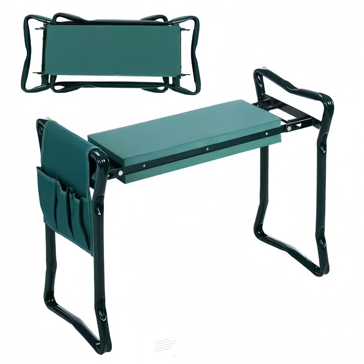 Scaun Multifunctional Pentru Gradinarit, Inaltime Reglabila, Geanta Laterala Pentru Unelte, Pliabil