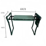 Scaun Multifunctional pentru Gradinarit, Flippy, Inaltime Reglabila, Geanta Laterala pentru unelte, 60 x 49 x 27 cm, Pliabil, Verde