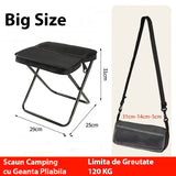 Scaun Taburet Pliabil pentru Camping, Vivimall, pentru Adulti, Scaun Portabil, Pescuit, din Panza Oxford si Cadru Metalic, Mare 31 x 29 x 25 cm, Negru - vivimall.ro