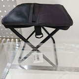 Scaun Taburet Pliabil pentru Camping, Vivimall, pentru Adulti, Scaun Portabil, Pescuit, din Panza Oxford si Cadru Metalic, Mare 31 x 29 x 25 cm, Negru - vivimall.ro