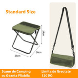 Scaun Taburet Pliabil pentru Camping, Vivimall, pentru Adulti, Scaun Portabil, Pescuit, din Panza Oxford si Cadru Metalic, Mic 26 x 24 x 24 cm, Verde - vivimall.ro