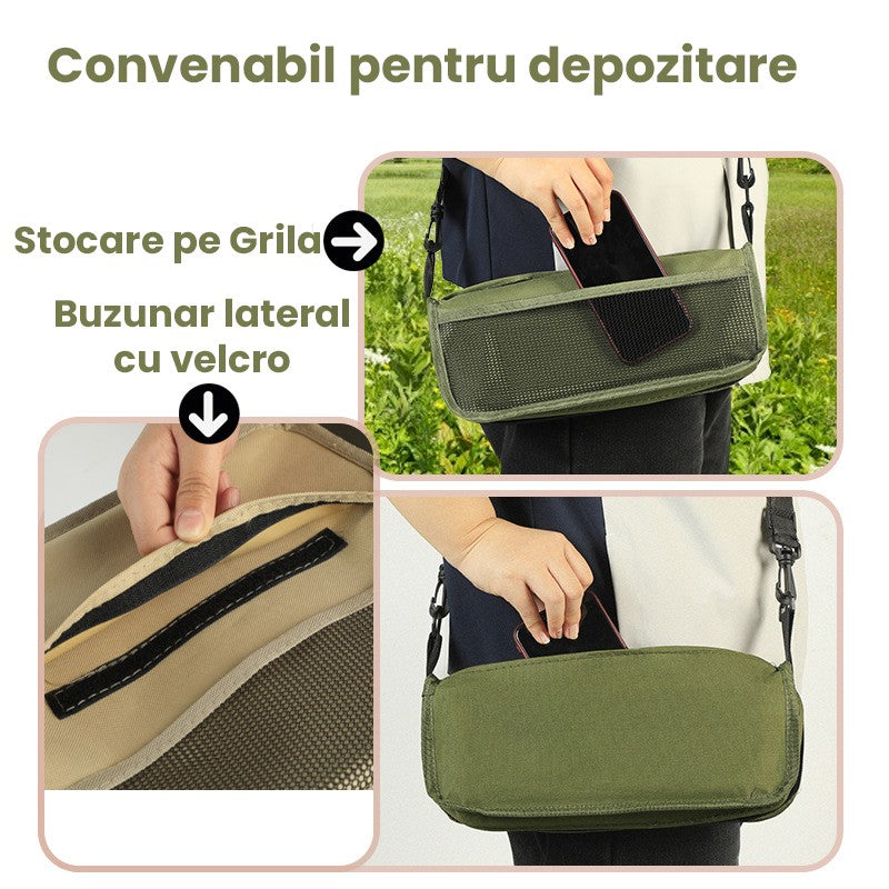 Scaun Taburet Pliabil pentru Camping, Vivimall, pentru Adulti, Scaun Portabil, Pescuit, din Panza Oxford si Cadru Metalic, Mic 26 x 24 x 24 cm, Verde - vivimall.ro